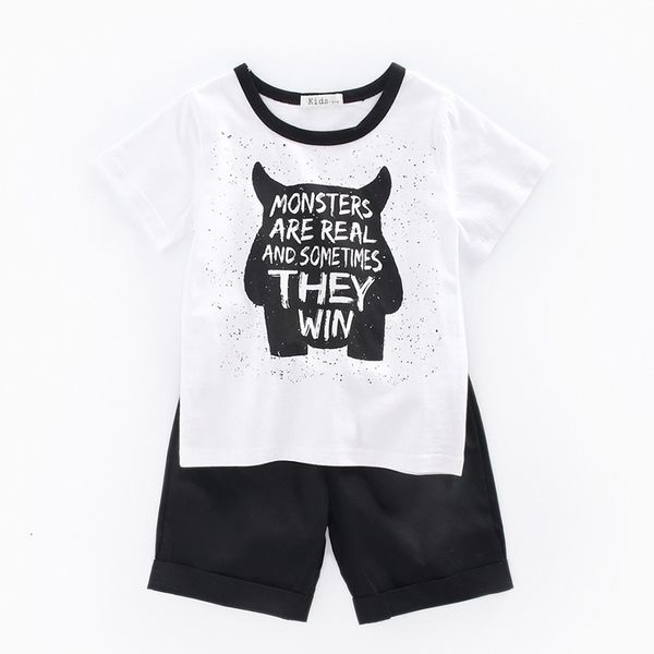 children toddler boy little monsters printing clothes kids baby sets clothing suit t-shirt + shorts, White
children toddler boy little monsters printing clothes kids baby sets clothing suit t-shirt + shorts, White