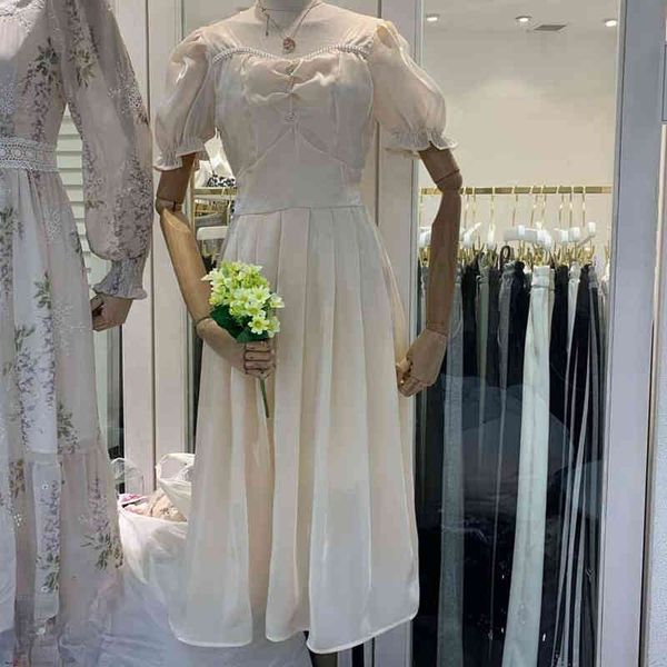 summer temperament square collar woman dress elegant slim waist fairy dresses women french style short sleeve vestidos mujer 210514, Black;gray
summer temperament square collar woman dress elegant slim waist fairy dresses women french style short sleeve vestidos mujer 210514, Black;gray