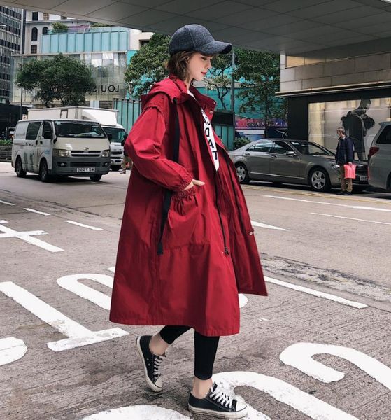 women's trench coats 2021 fashion overcoat korean hooded windbreaker solid color hood plus size female long coat, Tan;black
women's trench coats 2021 fashion overcoat korean hooded windbreaker solid color hood plus size female long coat, Tan;black