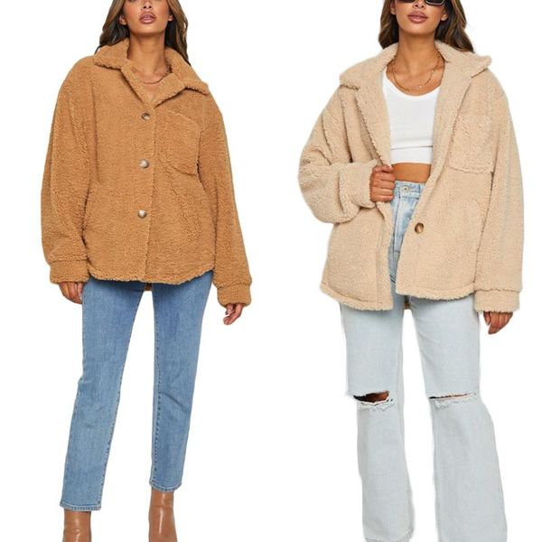 women's jackets girls long sleeve fluffy coat, spring autumn ladies leisure style solid color lapel single-breasted loose outerwear, Black;brown
women's jackets girls long sleeve fluffy coat, spring autumn ladies leisure style solid color lapel single-breasted loose outerwear, Black;brown