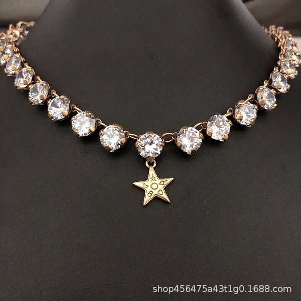 dijia / dejia diamond studded cool wind star necklace women's net red same style classic timeless bracelet, Silver