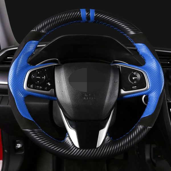 diy black genuine leather suede carbon fiber car steering wheel cover for honda civic 10th gen 2016 2017 2018
diy black genuine leather suede carbon fiber car steering wheel cover for honda civic 10th gen 2016 2017 2018