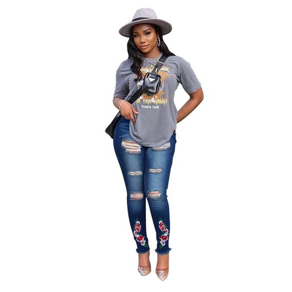 women's jeans 2021 women fashion ripped skinny embroidered flowers denim trousers narrow leg lady high waist slim stretch pants, Blue
women's jeans 2021 women fashion ripped skinny embroidered flowers denim trousers narrow leg lady high waist slim stretch pants, Blue