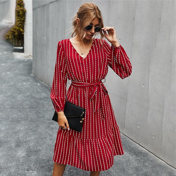 autumn winter casual simple striped women 2020 new v neck full sleeve high waist bandage dress female office lady, Black;gray
autumn winter casual simple striped women 2020 new v neck full sleeve high waist bandage dress female office lady, Black;gray