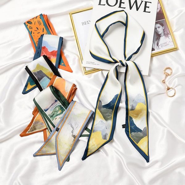 scarves retro french bow silk scarf headband female tie skinny long bag handle ribbon print neck spring and autumn, Blue;gray
scarves retro french bow silk scarf headband female tie skinny long bag handle ribbon print neck spring and autumn, Blue;gray