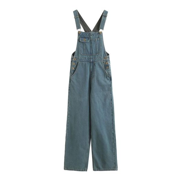 women's jeans retro blue straight denim one-piece trousers age reduction overalls pant simple high waist wide leg multi-pocket buttons
women's jeans retro blue straight denim one-piece trousers age reduction overalls pant simple high waist wide leg multi-pocket buttons