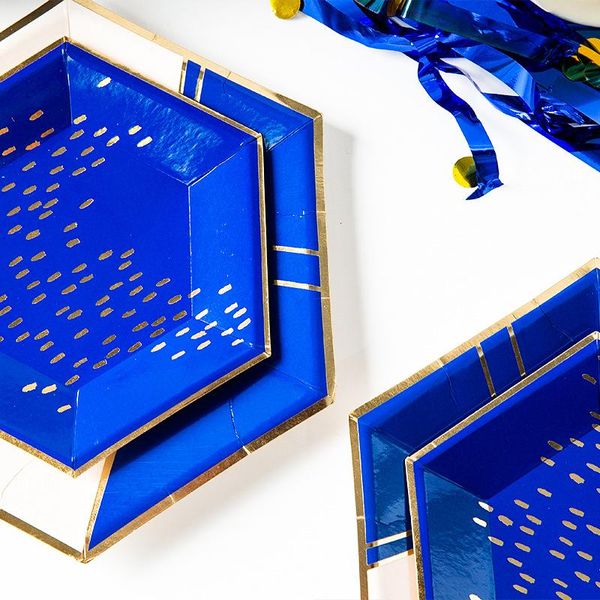 disposable dinnerware blue gold foil paper plates for wedding decor happy birthday baby shower party decoration tableware supplies
disposable dinnerware blue gold foil paper plates for wedding decor happy birthday baby shower party decoration tableware supplies