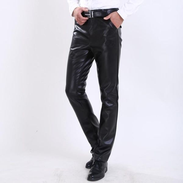 men's pants summer mens business slim fit stretchy black faux leather male elastic tight trousers pu shinny pencil
men's pants summer mens business slim fit stretchy black faux leather male elastic tight trousers pu shinny pencil