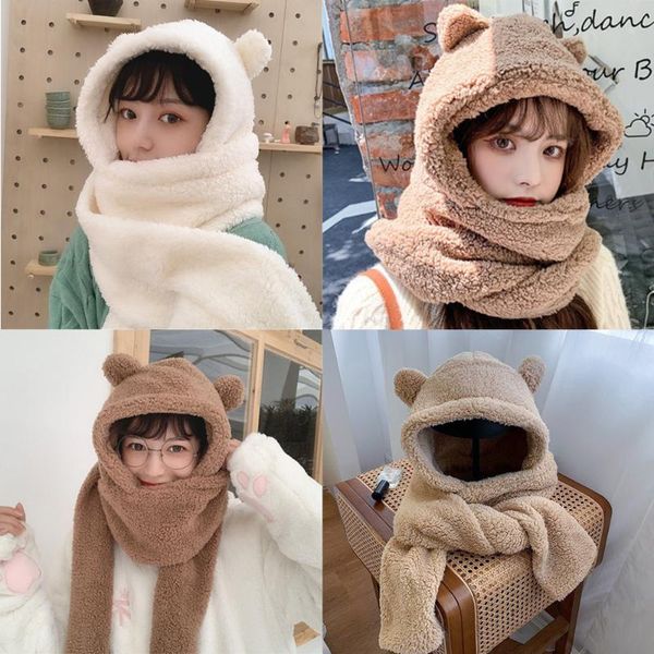 beanie/skull caps 2in1 fashion cute bear ear winter plush hat scarf set women girls novelty keep warm beanies accessories, Blue;gray
beanie/skull caps 2in1 fashion cute bear ear winter plush hat scarf set women girls novelty keep warm beanies accessories, Blue;gray