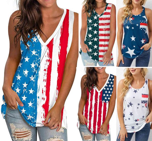2021 t-shirt women's independence day flag print sleeveless multicolor round neck vest top, White
2021 t-shirt women's independence day flag print sleeveless multicolor round neck vest top, White