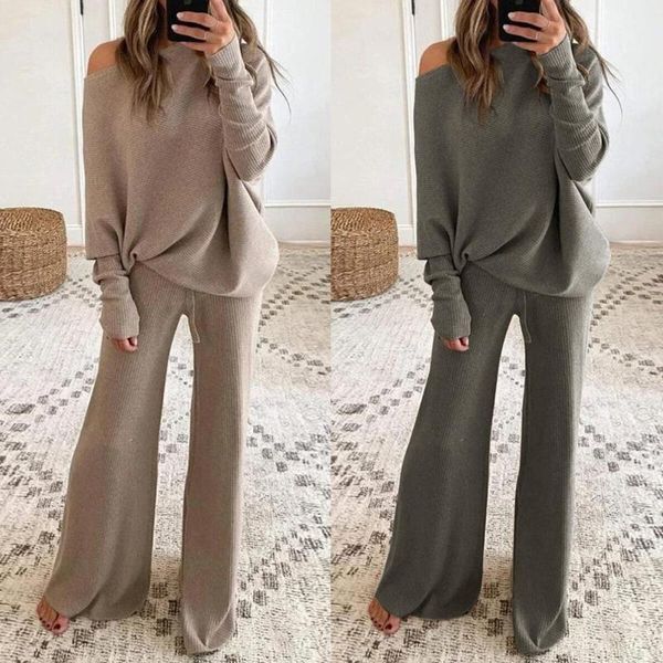 women's two piece pants 2021 in europe and the trend of clothing pure color round neck long sleeve casual two-piec, White
women's two piece pants 2021 in europe and the trend of clothing pure color round neck long sleeve casual two-piec, White