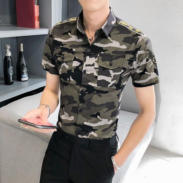 plus size 5xl- summer camouflage print short sleeve shirts men clothing 2021 fashion front pockets decor slim fit blouse homme men's c, White;black
plus size 5xl- summer camouflage print short sleeve shirts men clothing 2021 fashion front pockets decor slim fit blouse homme men's c, White;black