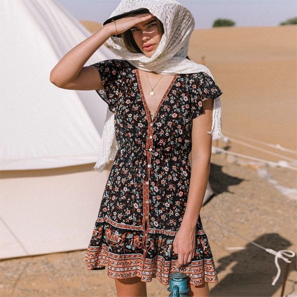 casual dresses boho floral printed mini button v neck ruffle sleeve vintage chic vestidos summer beach woman short dress ka4o, Black;gray
casual dresses boho floral printed mini button v neck ruffle sleeve vintage chic vestidos summer beach woman short dress ka4o, Black;gray