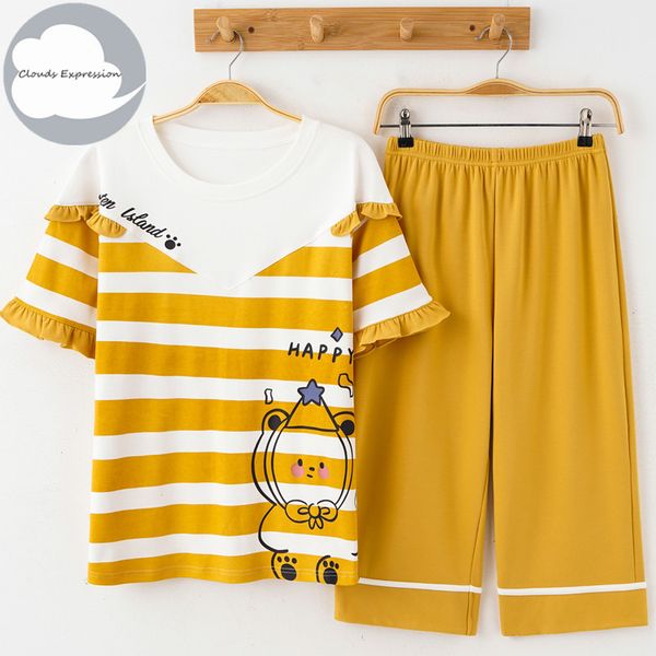 summer pajama sets short sleeved cartoon cotton sleepwear womens pajamas -3xl size loungewear loose casual home pijama mujer, Black;red
summer pajama sets short sleeved cartoon cotton sleepwear womens pajamas -3xl size loungewear loose casual home pijama mujer, Black;red