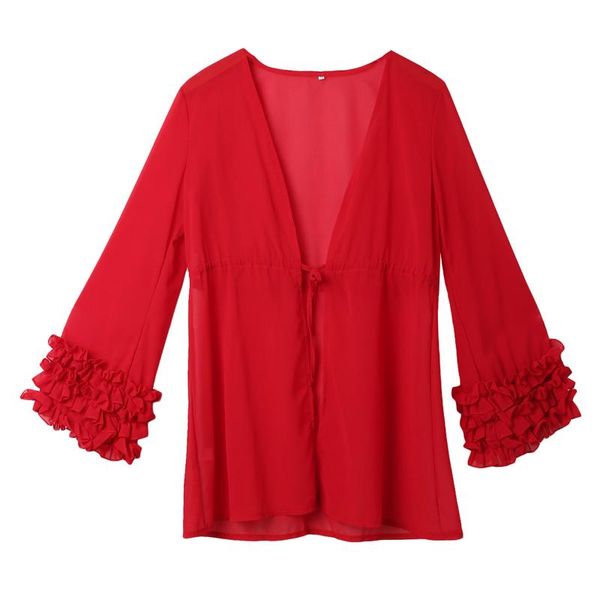 women's blouses & shirts lady women chiffon flower beach cardigan bikini cover up wrap sundress blouse long sleeve lace, White
women's blouses & shirts lady women chiffon flower beach cardigan bikini cover up wrap sundress blouse long sleeve lace, White