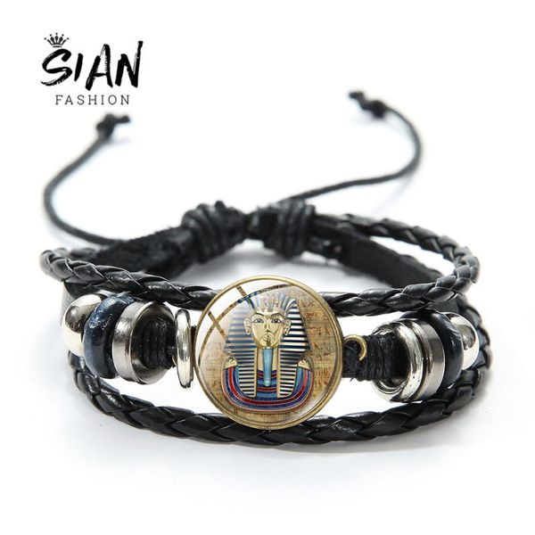 charm bracelets sian vintage ancient egyptian sphinx bracelet scarab art po glass cabochon black leather for men gifts, Golden;silver
charm bracelets sian vintage ancient egyptian sphinx bracelet scarab art po glass cabochon black leather for men gifts, Golden;silver