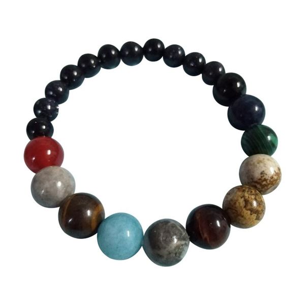 link, chain european and american national wind universe galaxy eight planets natural stone elastic bracelet guardian planet handmade gift, Black
link, chain european and american national wind universe galaxy eight planets natural stone elastic bracelet guardian planet handmade gift, Black