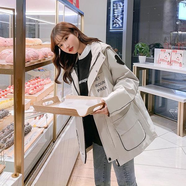 women's jackets kpop plus size women hooded tooling jacket 2021 spring and autumn letter print loose zipper long sleeve female outwear, Black;brown
women's jackets kpop plus size women hooded tooling jacket 2021 spring and autumn letter print loose zipper long sleeve female outwear, Black;brown