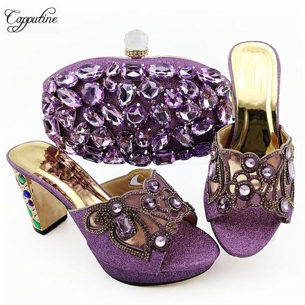 dress shoes elegant party purple high heel sandal and clutch bag set with shinning stones qsl007 height 9cm, Black
dress shoes elegant party purple high heel sandal and clutch bag set with shinning stones qsl007 height 9cm, Black