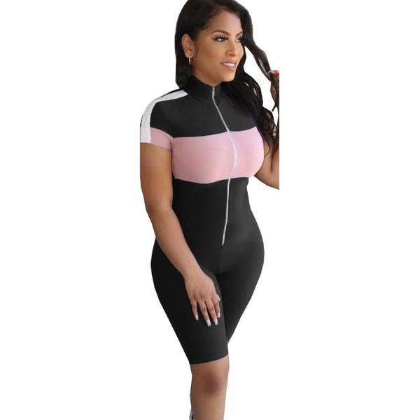 women's jumpsuits & rompers dpsde summer 2021 fashion women movement style short sleeve zipper stitching color pants, Black;white
women's jumpsuits & rompers dpsde summer 2021 fashion women movement style short sleeve zipper stitching color pants, Black;white