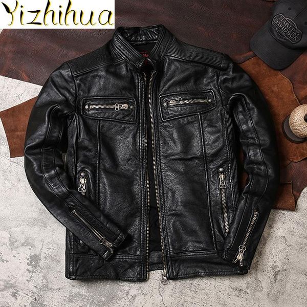 men's leather & faux azazel winter men jacket motorcycle clothes genuine clothing real cow jackets autumn coat 2021 ropa hombre lxr426, Black
men's leather & faux azazel winter men jacket motorcycle clothes genuine clothing real cow jackets autumn coat 2021 ropa hombre lxr426, Black