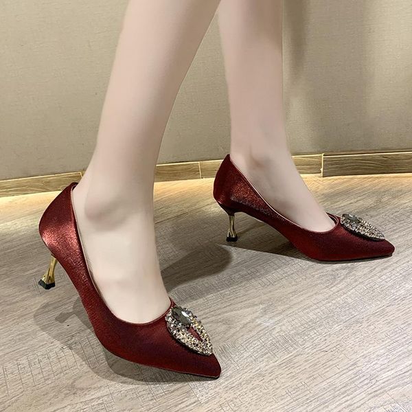 dress shoes vogue spring nice style pointed high heel women's stiletto square buckle satin wedding rhinestones, Black
dress shoes vogue spring nice style pointed high heel women's stiletto square buckle satin wedding rhinestones, Black