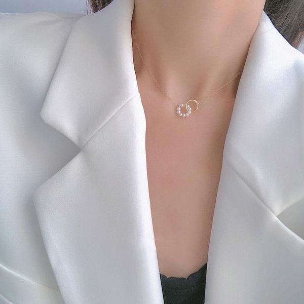 chains women jewelry geometric rund pendant necklace design simulated pearl short chain for celebration gifts, Silver
chains women jewelry geometric rund pendant necklace design simulated pearl short chain for celebration gifts, Silver
