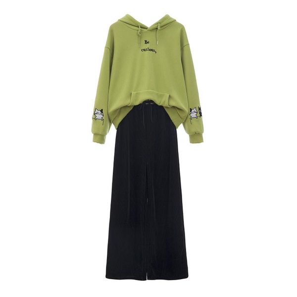 two piece dress fall winter style fleece hooded thick loose hoodies black trousers pants of tall waist pleuche outfit casual clothes hoody t, White
two piece dress fall winter style fleece hooded thick loose hoodies black trousers pants of tall waist pleuche outfit casual clothes hoody t, White