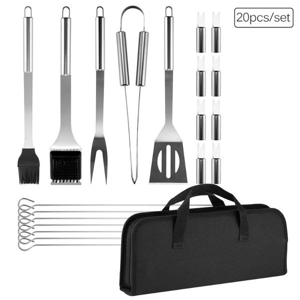 outdoor bags portable travel home bbq grill tools case set stainless steel barbecue accessories kit with cloth storage bag
outdoor bags portable travel home bbq grill tools case set stainless steel barbecue accessories kit with cloth storage bag