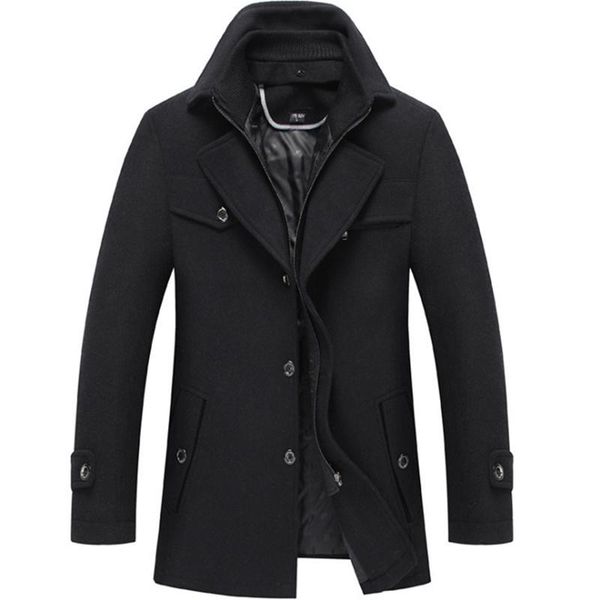 men's wool & blends men overcoat winter coat business casual thick mens woolen jackets slim fit trench male luxury clothing, Black
men's wool & blends men overcoat winter coat business casual thick mens woolen jackets slim fit trench male luxury clothing, Black