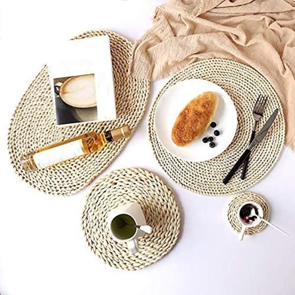 4pc home natural corn husk handmade straw woven tea mat table heat-resistant cerole plate cup placemat mats & pads
4pc home natural corn husk handmade straw woven tea mat table heat-resistant cerole plate cup placemat mats & pads