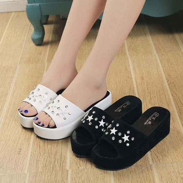 sandals woman shoes star rhinestone decoration slip-on mid heel wedges fashion creativity women summer, Black
sandals woman shoes star rhinestone decoration slip-on mid heel wedges fashion creativity women summer, Black
