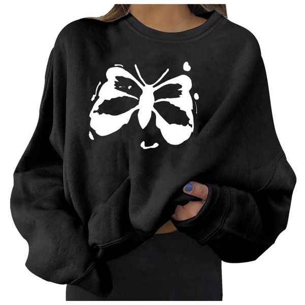 women's hoodies & sweatshirts womens casual sweatshirt harajuku butterfly print long sleeve round neck pullover autumn loose, Black
women's hoodies & sweatshirts womens casual sweatshirt harajuku butterfly print long sleeve round neck pullover autumn loose, Black