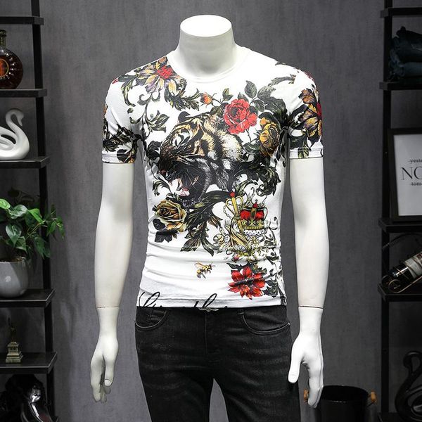 men's t-shirts brand designer lucky flower tiger pattern oversized tshirt short sleeve summer sale clothing 19515, White;black 
men's t-shirts brand designer lucky flower tiger pattern oversized tshirt short sleeve summer sale clothing 19515, White;black