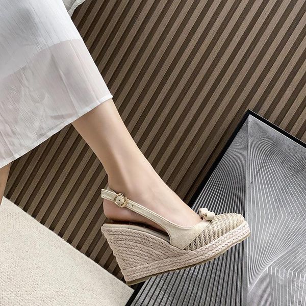 sandals comfortable wedge women 2021 fashion straw woven thick sole baotou single shoes sweet bow high heel, Black
sandals comfortable wedge women 2021 fashion straw woven thick sole baotou single shoes sweet bow high heel, Black