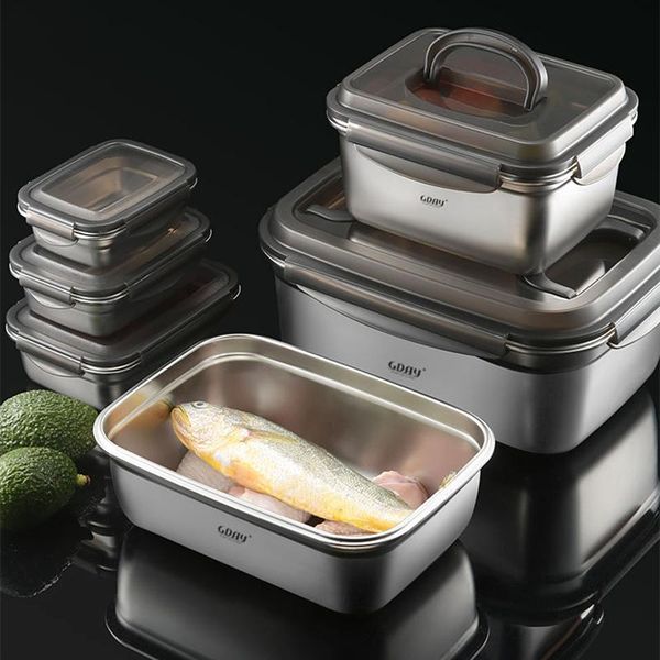 storage bottles & jars single piece stainless steel leak proof refrigerator food containers metal bento lunch box with sealed lids takeaway
storage bottles & jars single piece stainless steel leak proof refrigerator food containers metal bento lunch box with sealed lids takeaway