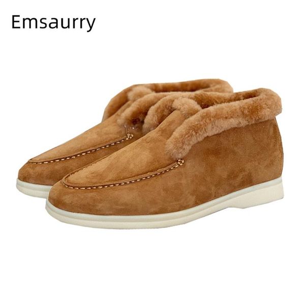boots real wool fur winter snow women flat heel round toe high shoes sewing suede slip-on short booties for lady, Black
boots real wool fur winter snow women flat heel round toe high shoes sewing suede slip-on short booties for lady, Black