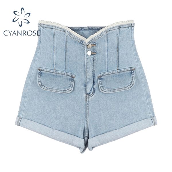 women's denim shorts pants high waist spliced pearl fashion retro blue jeans washed casual bar y2k tide 210430, White;black
women's denim shorts pants high waist spliced pearl fashion retro blue jeans washed casual bar y2k tide 210430, White;black