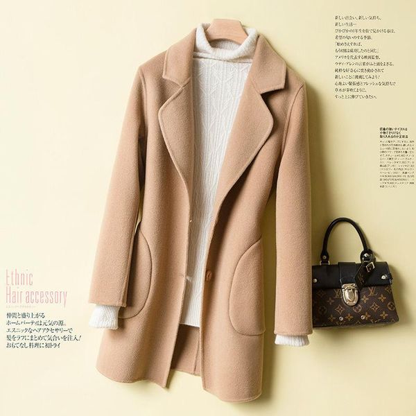 women's wool & blends 2021 casual fashion winter solid jacket for women lapel long sleeve blend coat female loose coats outwear l743, Black
women's wool & blends 2021 casual fashion winter solid jacket for women lapel long sleeve blend coat female loose coats outwear l743, Black