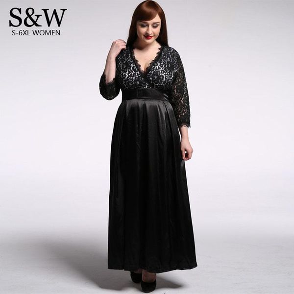 casual dresses 6xl plus size black lace dress for women summer long patchwork maxi vestidos longo, Black;gray
casual dresses 6xl plus size black lace dress for women summer long patchwork maxi vestidos longo, Black;gray