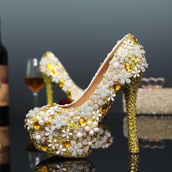 golden flowers banquet rhinestone wedding shoes bride super high heel pumps handmade diamond big size 43 dress, Black
golden flowers banquet rhinestone wedding shoes bride super high heel pumps handmade diamond big size 43 dress, Black
