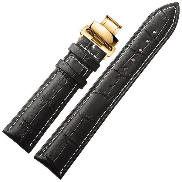 watch bands classic black brown leather band, crocodile grain, men's and women's belt, metal butterfly button, 18m
watch bands classic black brown leather band, crocodile grain, men's and women's belt, metal butterfly button, 18m