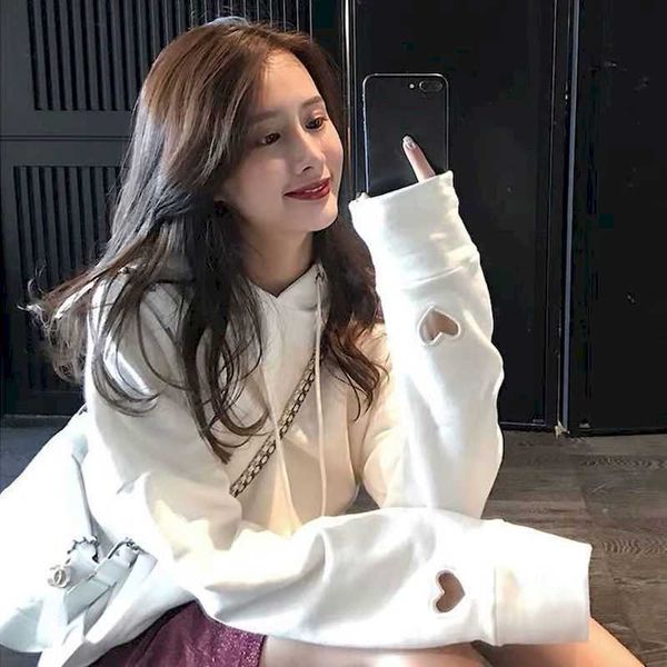 hooded love sweater women's cotton spring and autumn loose lazy style casual pullover long-sleeved jacket 210526, Black
hooded love sweater women's cotton spring and autumn loose lazy style casual pullover long-sleeved jacket 210526, Black
