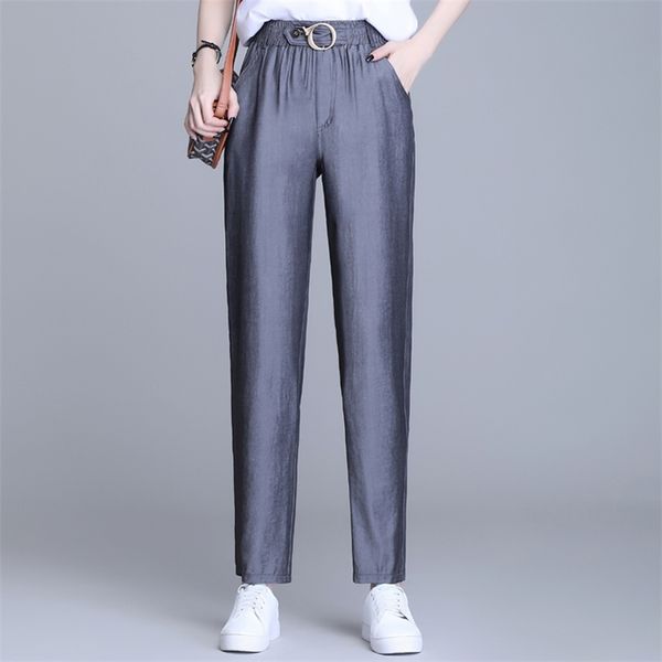 soft comfort women pants high waist casual spring slacks pants women ice silk ankle-length long trousers female 3xl 4xl 211112, Black;white
soft comfort women pants high waist casual spring slacks pants women ice silk ankle-length long trousers female 3xl 4xl 211112, Black;white