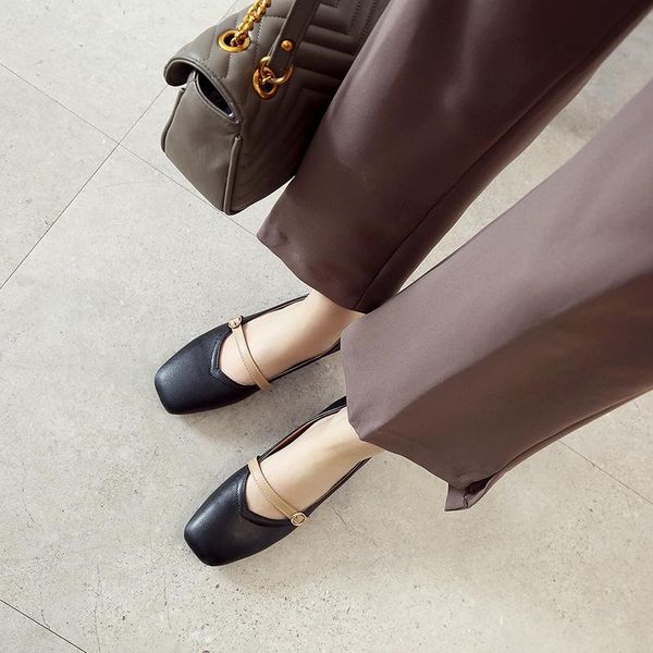 spring and autumn mary jane shoes women's single mix match medium heel thick large size dress, Black
spring and autumn mary jane shoes women's single mix match medium heel thick large size dress, Black