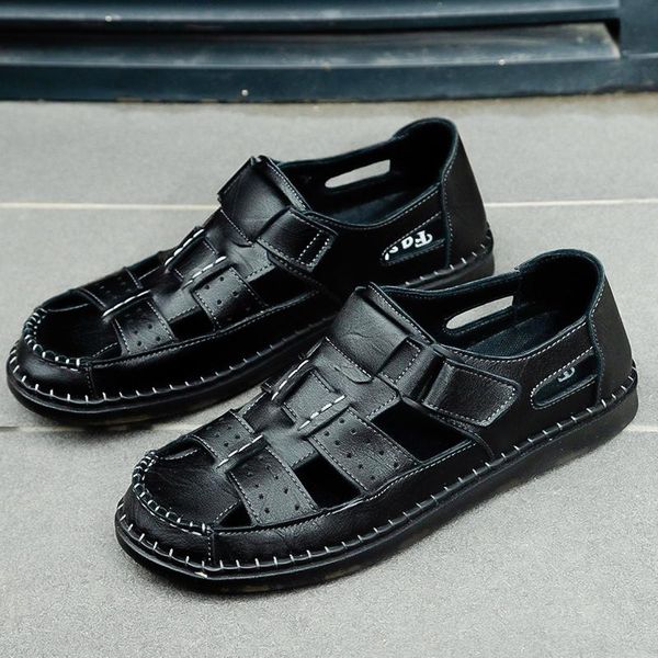 sandals british style men leisure big size beach shoes outdoors summer covers toe genuine leather sandalias hombre sandalen mans, Black
sandals british style men leisure big size beach shoes outdoors summer covers toe genuine leather sandalias hombre sandalen mans, Black