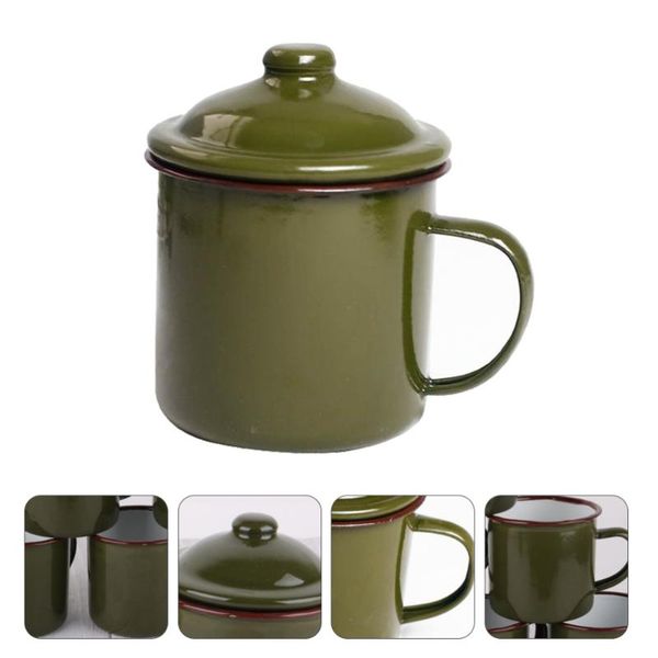 enamel water mug portable tea cup drinking retro style mugs