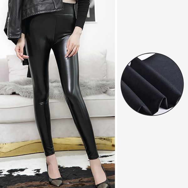women's leggings leather pants autumn and winter high waist stretch outer wear bright light thin, large size plus velvet thick base, Black
women's leggings leather pants autumn and winter high waist stretch outer wear bright light thin, large size plus velvet thick base, Black
