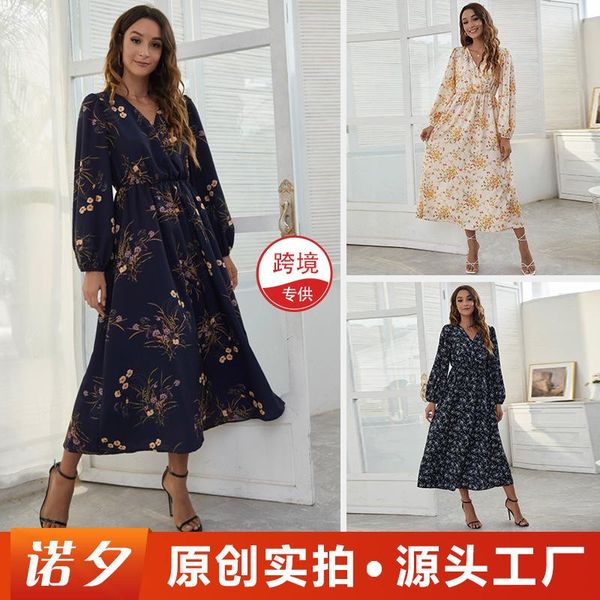 casual dresses 2021 autumn and winter elegant v-neck printed dress, Black;gray
casual dresses 2021 autumn and winter elegant v-neck printed dress, Black;gray