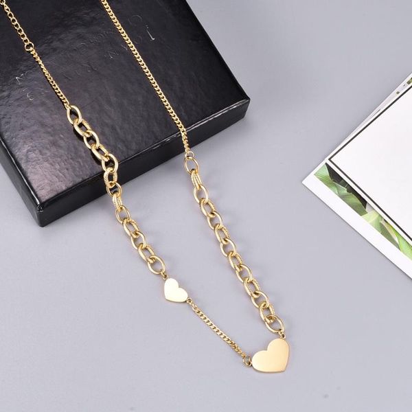 French Double Heart Shape Pendant Necklace Collars Choker Accessories Gold Color Big Chains Women Wedding Party Necklaces, Silver
French Double Heart Shape Pendant Necklace Collars Choker Accessories Gold Color Big Chains Women Wedding Party Necklaces, Silver
